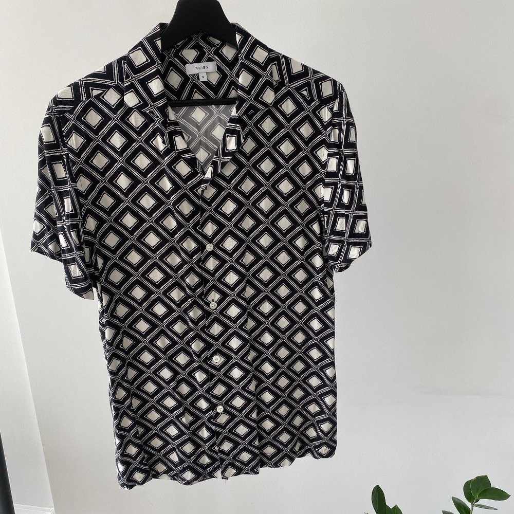 Black And White Patterned Button Down - image 1